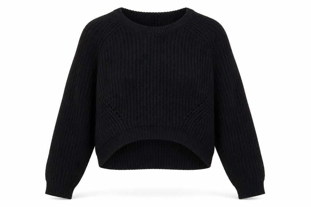 FIRST AND I  Womens Black Houndstooth  Pullover Jumper Size S