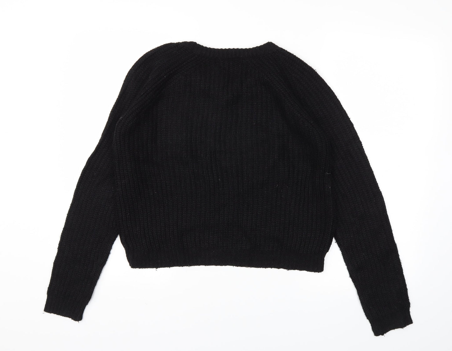 FIRST AND I  Womens Black Houndstooth  Pullover Jumper Size S