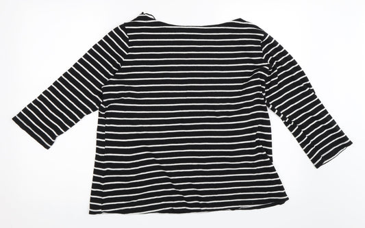 F&F Womens Black Striped  Pullover Jumper Size 18