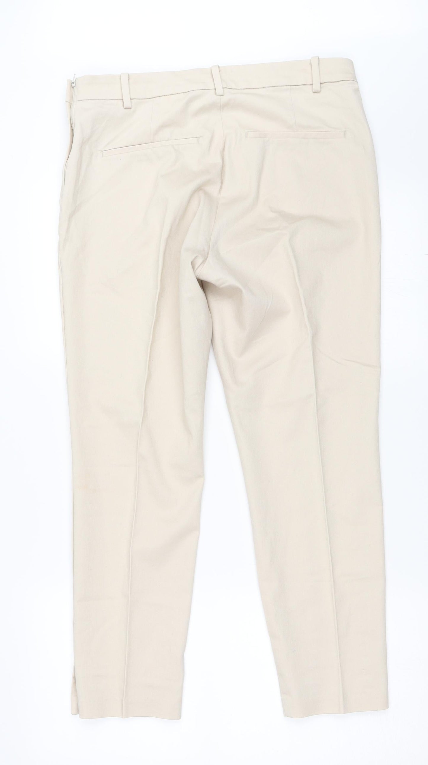 H&M Womens Beige   Capri Trousers Size 44 L26.5 in