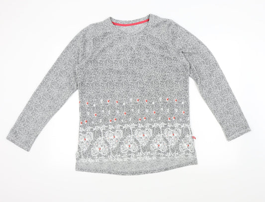 KAY Womens Grey Geometric  Pullover Jumper Size L