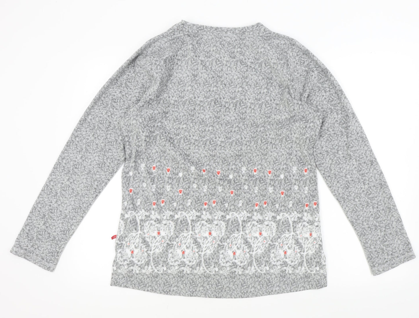 KAY Womens Grey Geometric  Pullover Jumper Size L