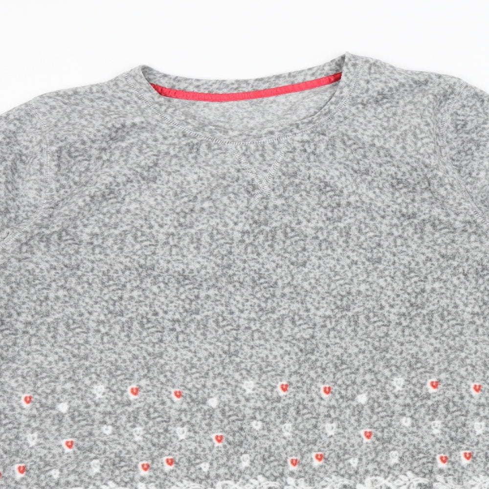 KAY Womens Grey Geometric  Pullover Jumper Size L