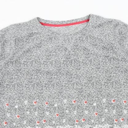 KAY Womens Grey Geometric  Pullover Jumper Size L