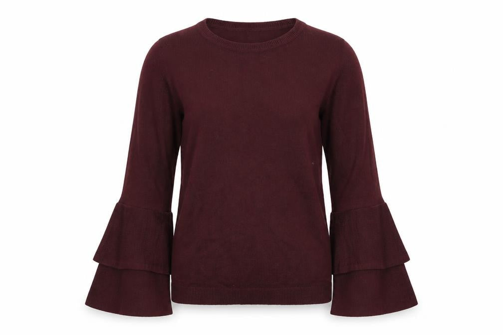 Dorothy Perkins Womens Red   Pullover Jumper Size 8  - flair sleeves