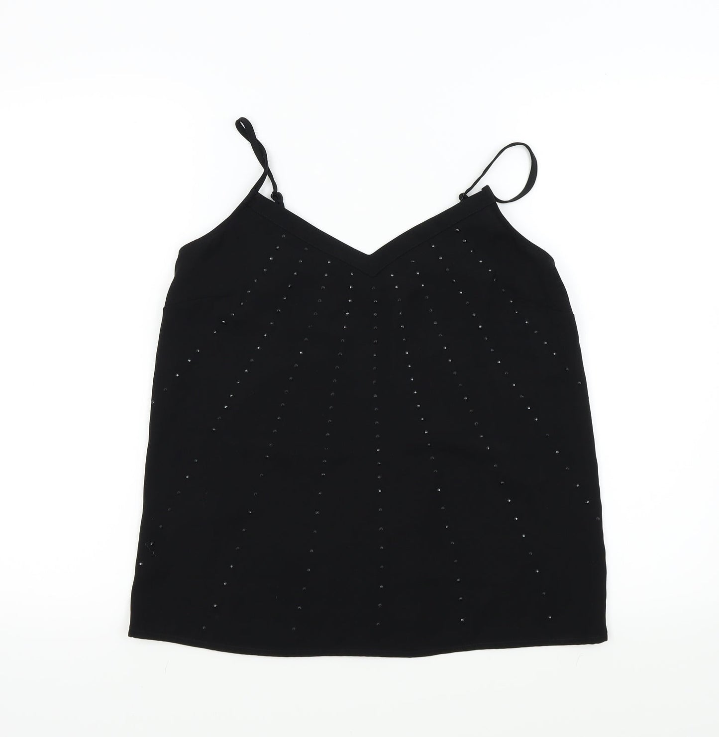 NEXT Womens Black Colourblock  Basic T-Shirt Size 10  - STRAPS