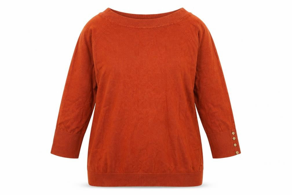 F&F Womens Brown   Pullover Jumper Size 14  - buttons on sleeves