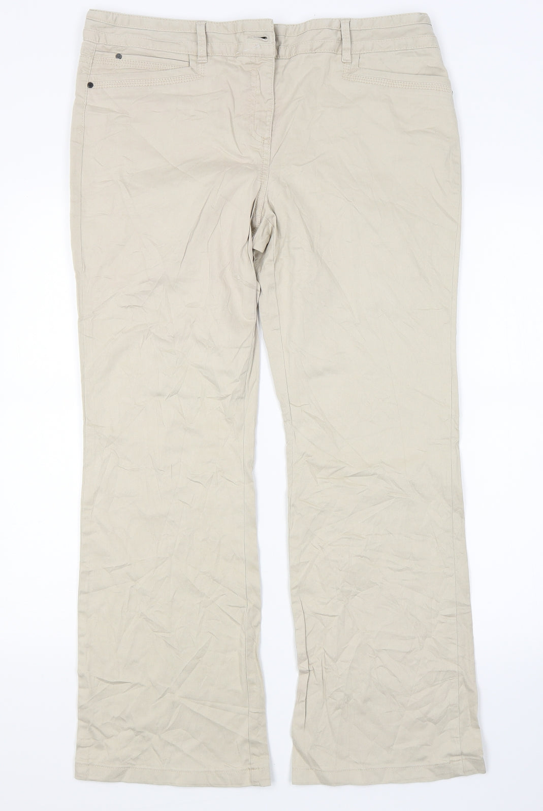 Marks and Spencer Womens Beige   Trousers  Size 14 L26 in