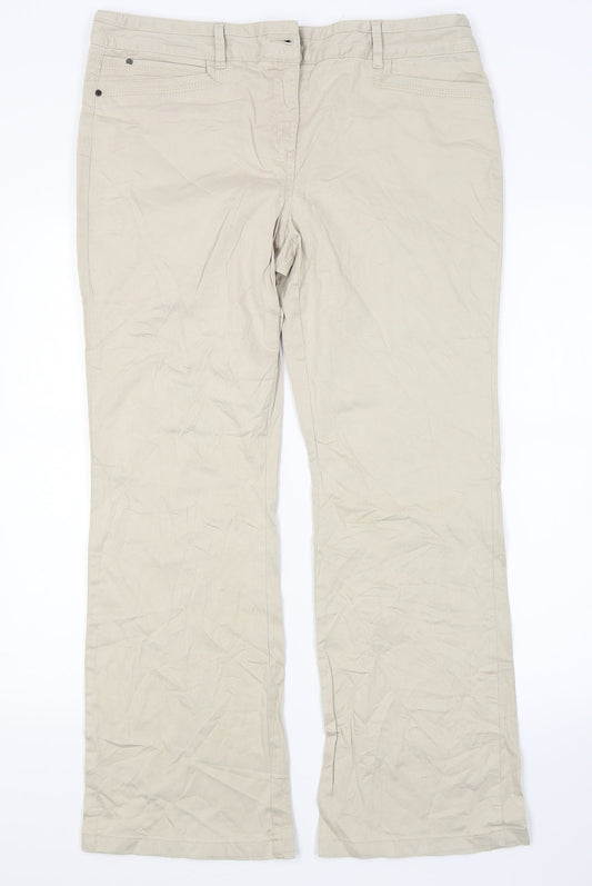Marks and Spencer Womens Beige   Trousers  Size 14 L26 in