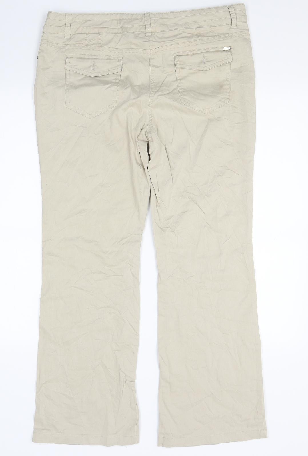 Marks and Spencer Womens Beige   Trousers  Size 14 L26 in