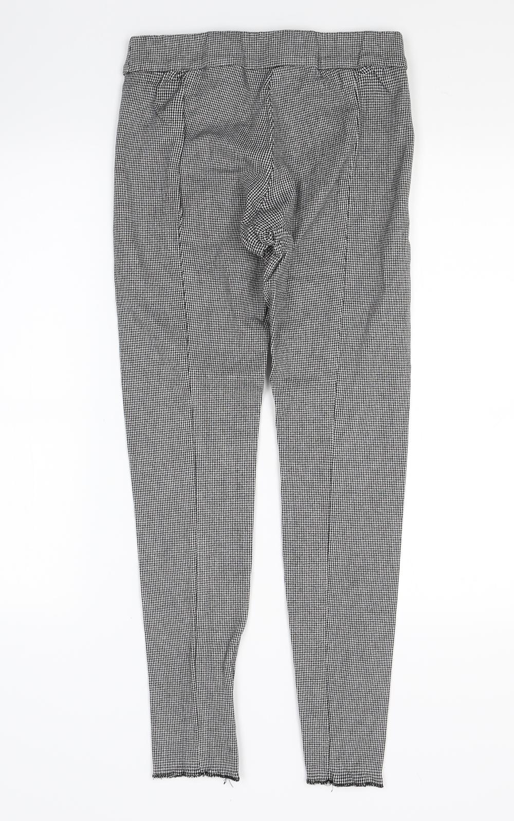 H&M Womens Grey Houndstooth  Jegging Leggings Size 8 L26 in