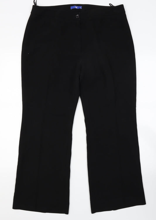 Ibo Womens Black   Trousers  Size 16 L28 in