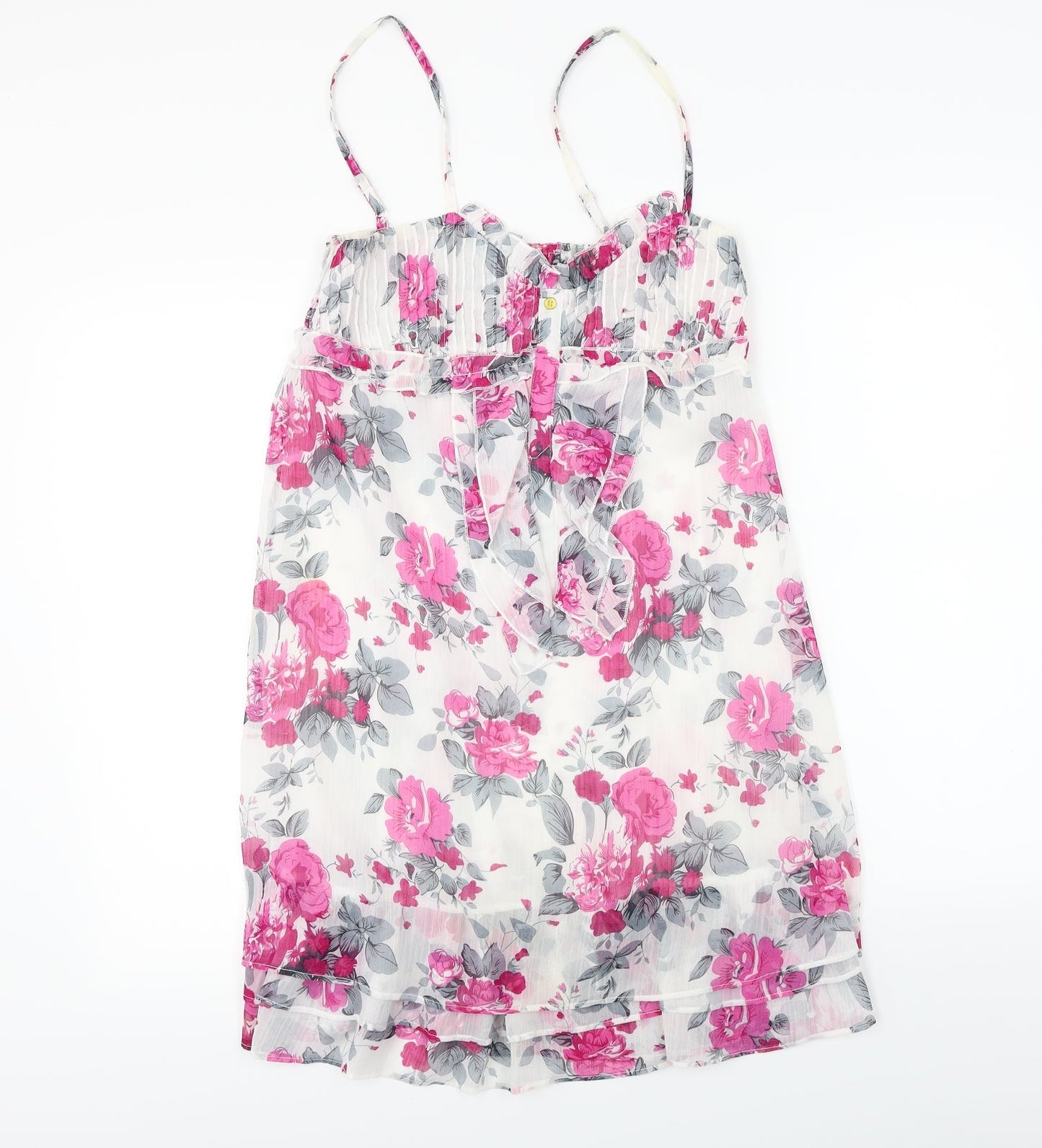 TSEGA  Womens White Floral  Basic Blouse Size S