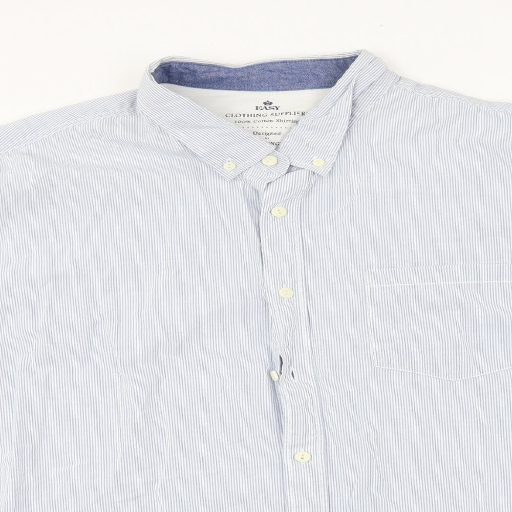Easy  Womens Blue   Basic Button-Up Size XL