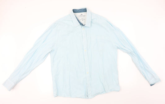 Easy  Mens Blue Striped   Button-Up Size XL