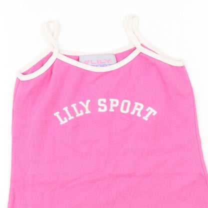 Preloved Lily sport  Girls Pink   Basic T-Shirt Size 5-6 Years - Detail