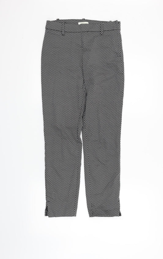 H&M Womens White Geometric  Trousers  Size 8 L23 in
