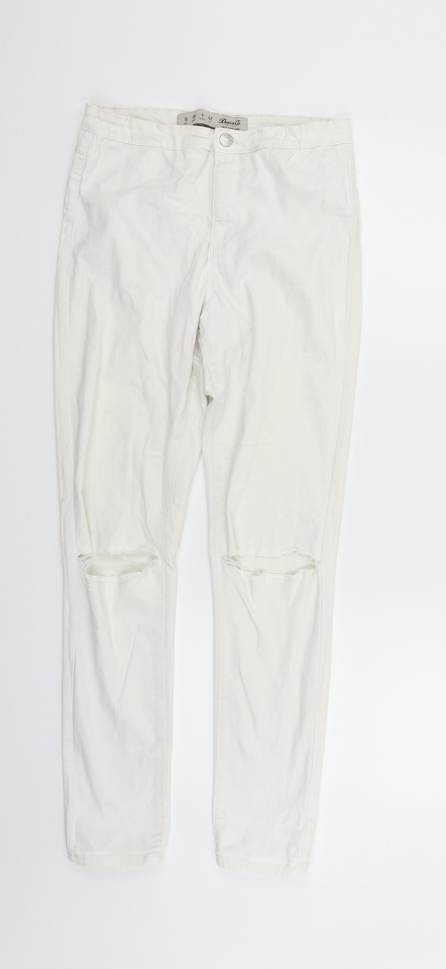 deniem & co Womens White   Trousers  Size 10 L27 in