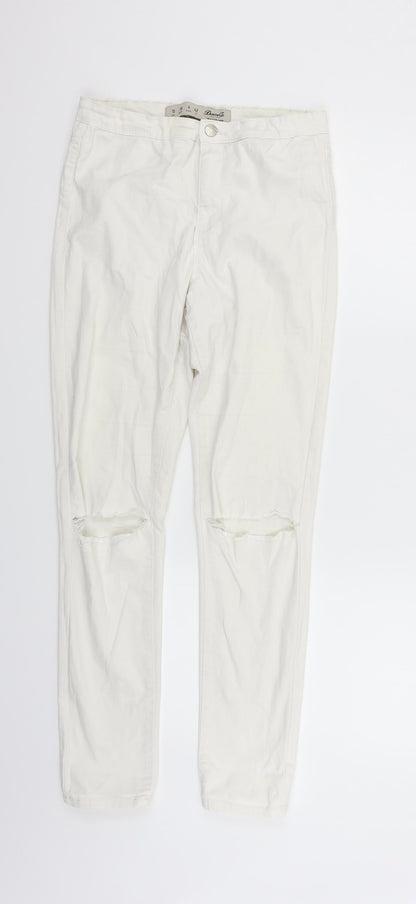 Denim & Co. Womens White   Trousers  Size 10 L27 in