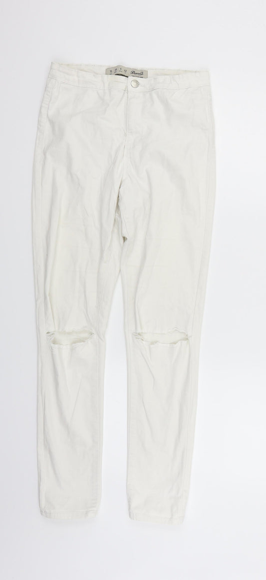 deniem & co Womens White   Trousers  Size 10 L27 in