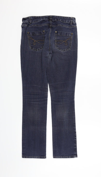 Preloved Debehams Womens Blue   Trousers  Size 12 L28 in - Front