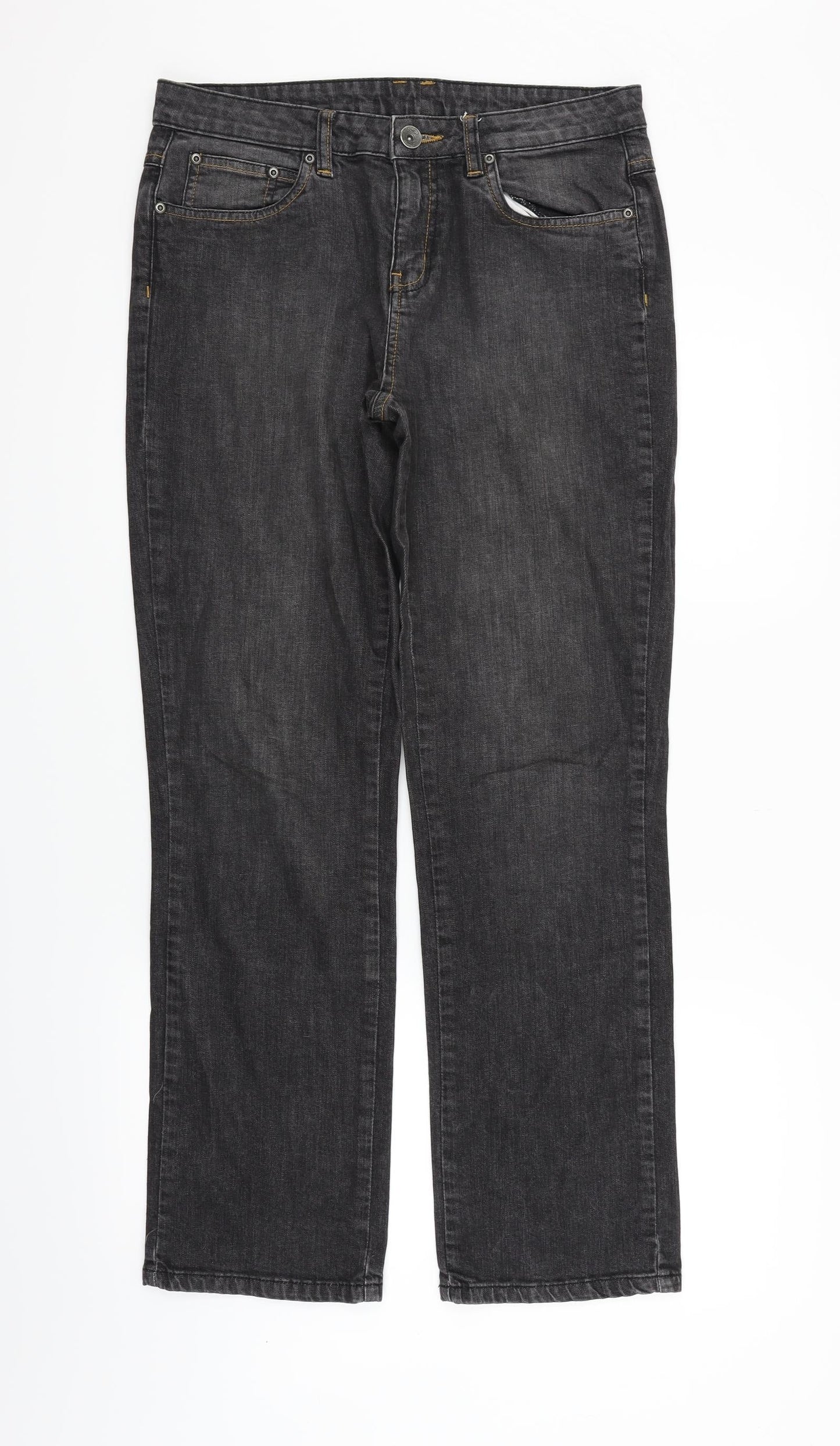 Papaya Womens Black   Trousers  Size 12 L29 in