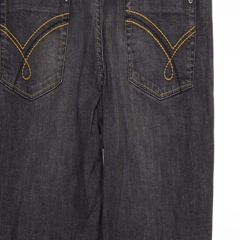 Papaya Womens Black   Trousers  Size 12 L29 in