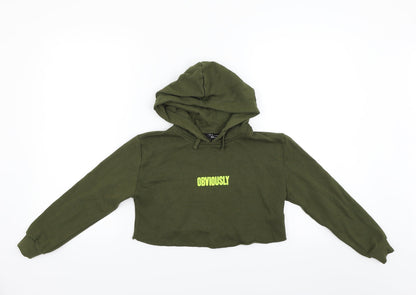 Preloved New Look Girls Green   Pullover Hoodie Size 9 Years - Front