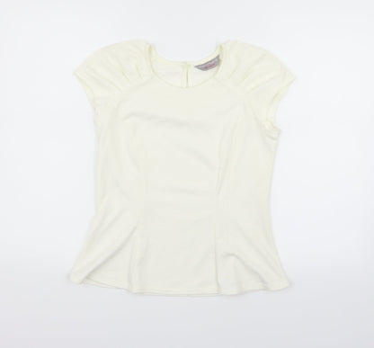 Preloved Dorothy Perkins Womens White   Basic T-Shirt Size 12 - Front