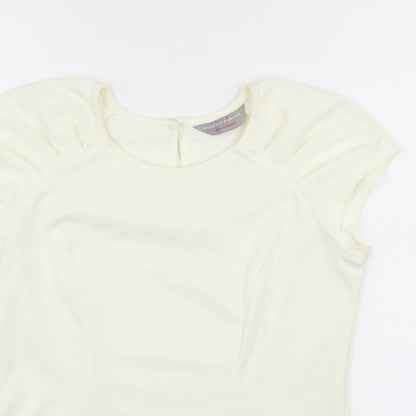 Preloved Dorothy Perkins Womens White   Basic T-Shirt Size 12 - Detail