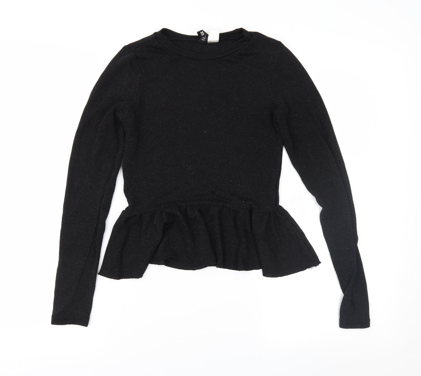 Divided Womens Black  Knit Basic Blouse Size XS