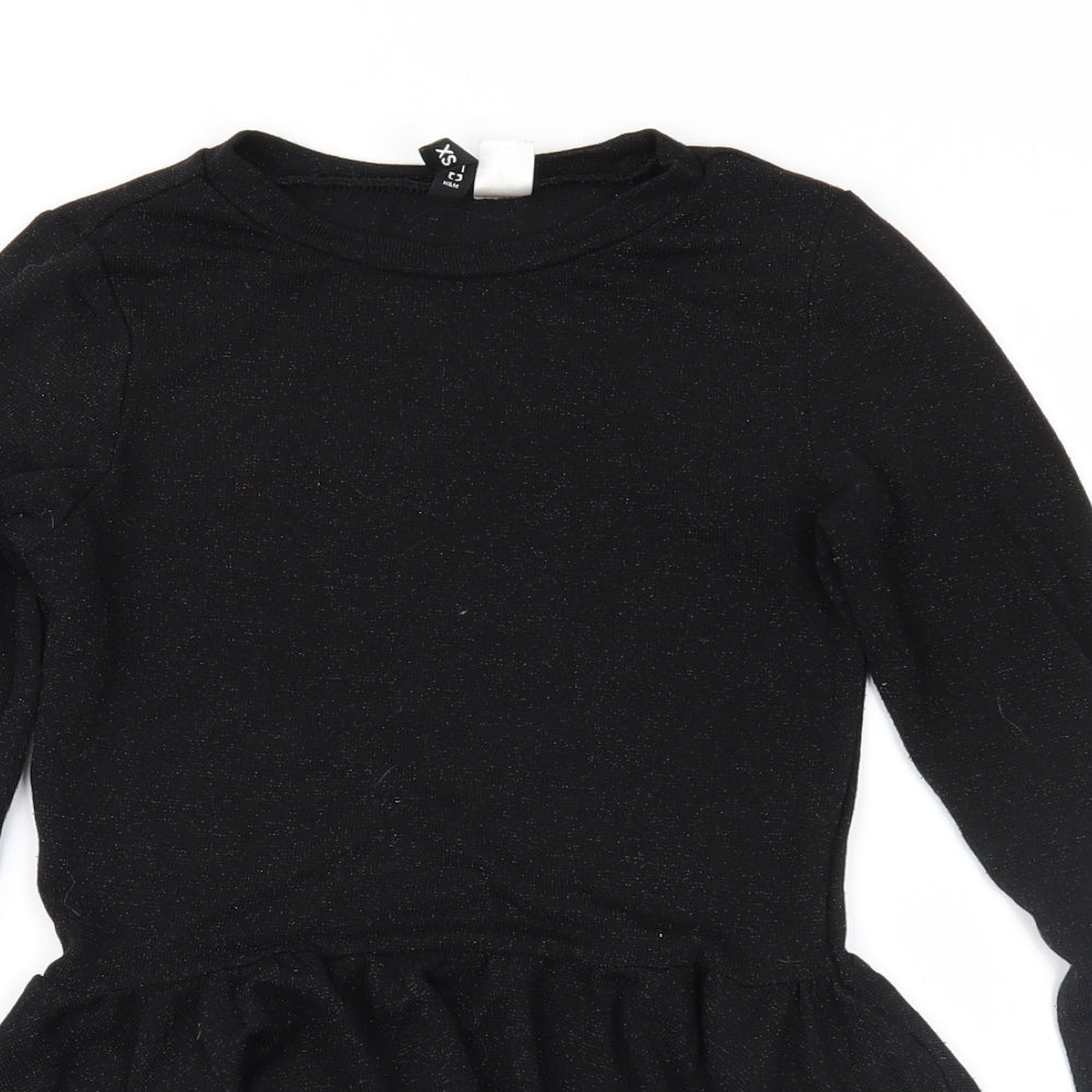 Divided Womens Black  Knit Basic Blouse Size XS