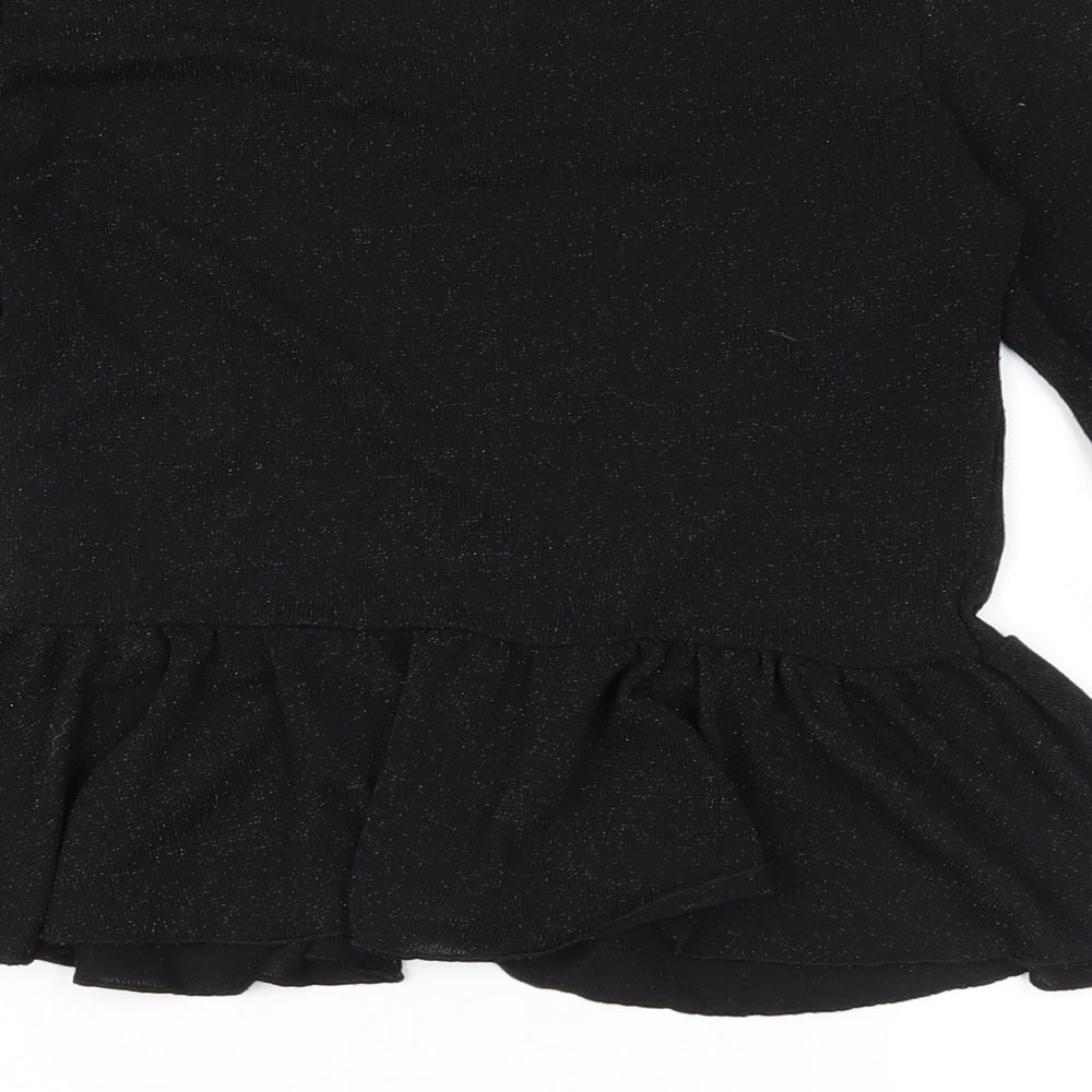 Divided Womens Black  Knit Basic Blouse Size XS
