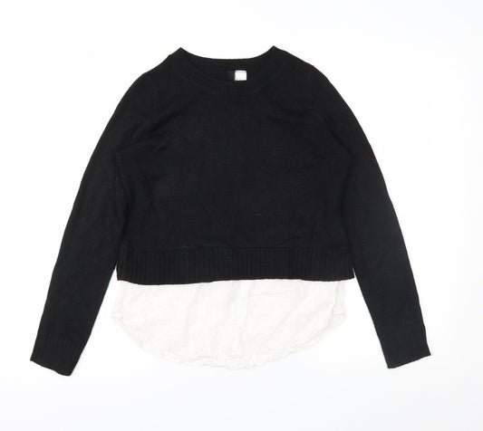 Divided Womens Black  Knit Pullover Jumper Size XS
