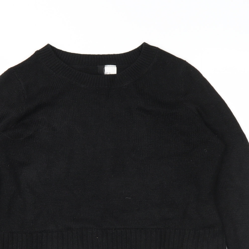Divided Womens Black  Knit Pullover Jumper Size XS