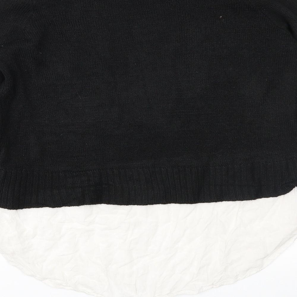 Divided Womens Black  Knit Pullover Jumper Size XS