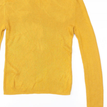Preloved Divided Womens Yellow  Knit Pullover Jumper Size S - Label