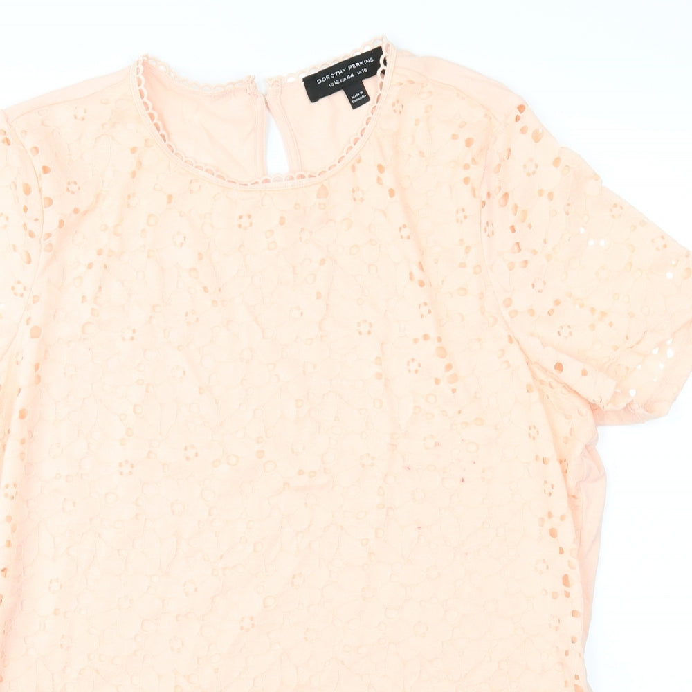 Dorothy Perkins Womens Pink   Basic T-Shirt Size 16