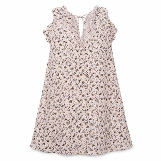 River Island Womens Pink Floral  A-Line  Size 8  - Lace up detail