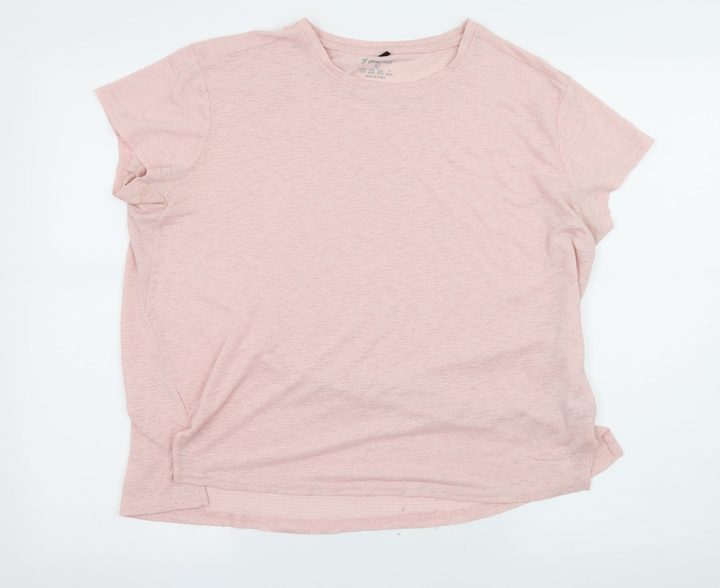 Workout Womens Pink  Jersey Basic T-Shirt Size 4