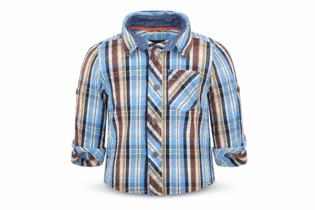 Autograph Boys Blue Check  Basic Button-Up Size 12-18 Months