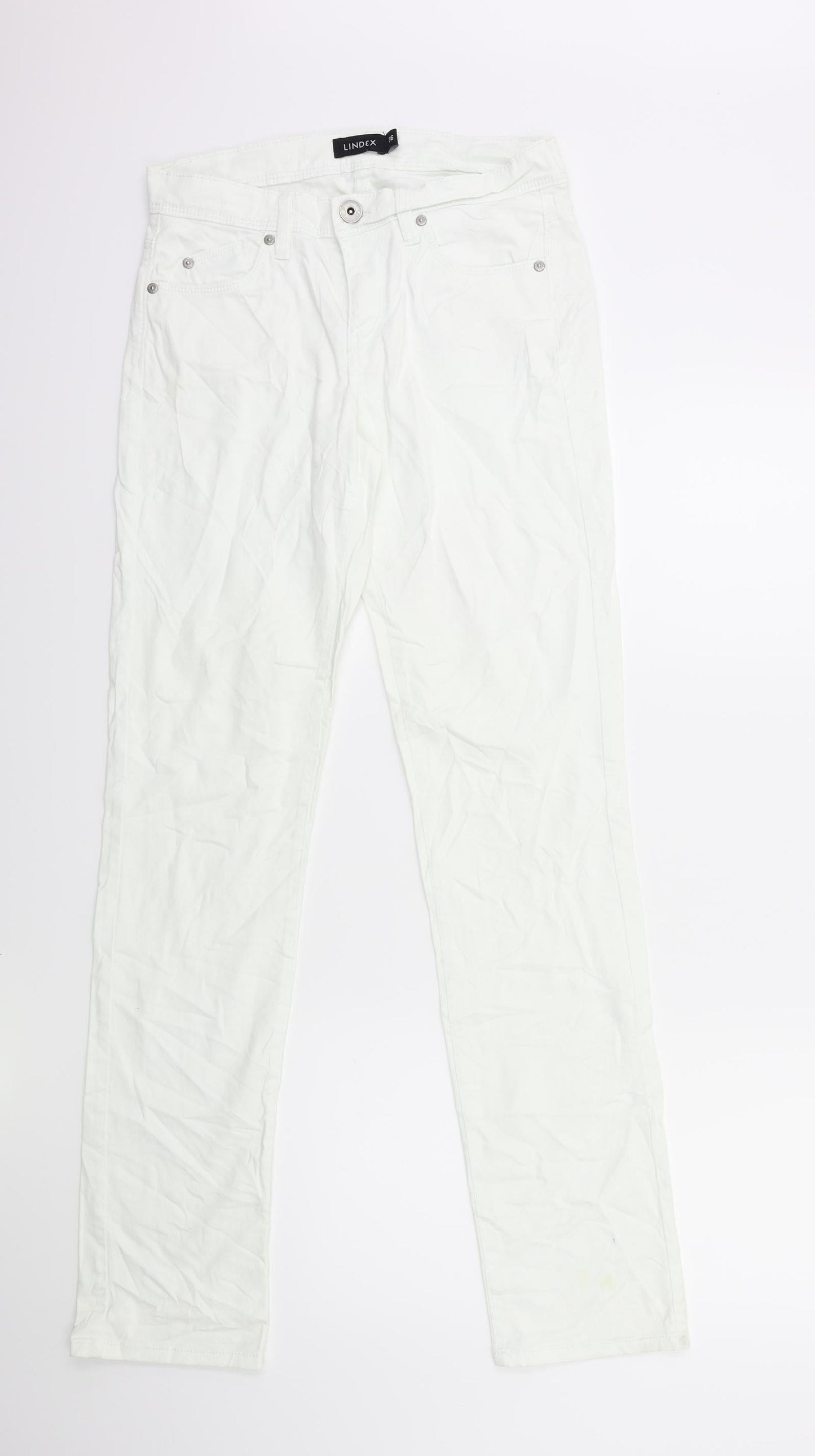 Lindex Womens White  Denim Straight Jeans Size 8 L32 in