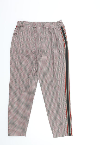 Primark Womens Red Check  Trousers  Size 8 L25 in