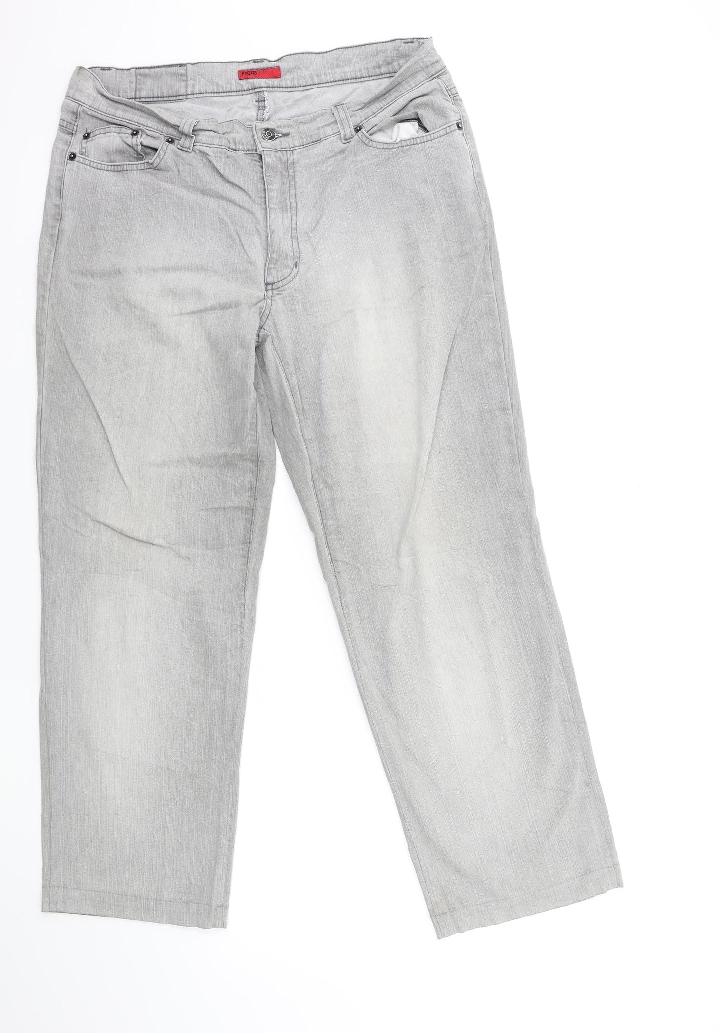 Angels Womens Grey  Denim Straight Jeans Size 32 in L28 in