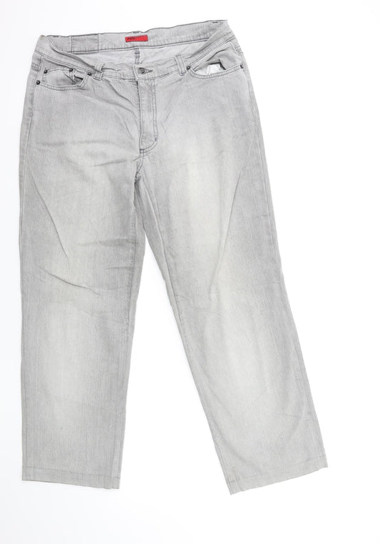 Angels Womens Grey  Denim Straight Jeans Size 32 in L28 in