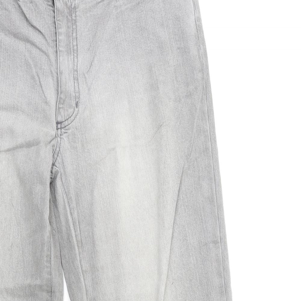 Angels Womens Grey  Denim Straight Jeans Size 32 in L28 in
