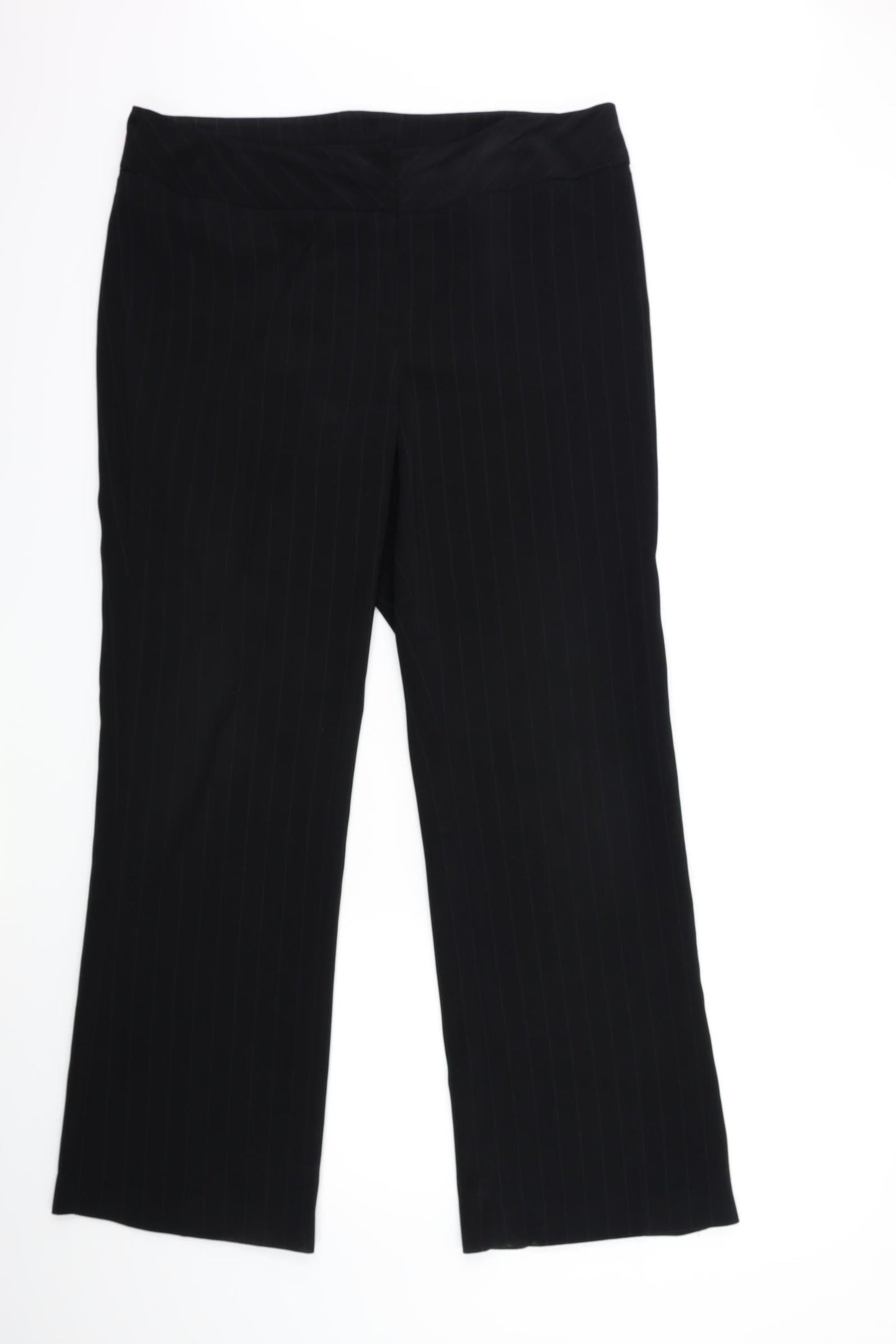 Preworn Womens Black Striped  Trousers  Size 36 in L30 in