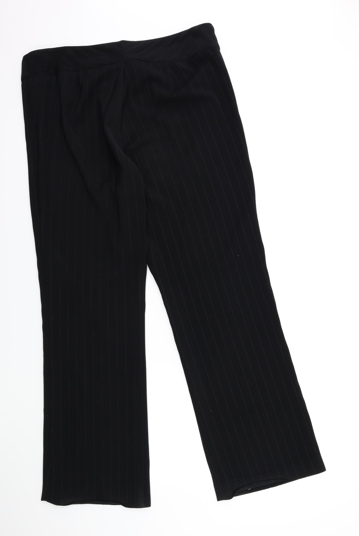 Preworn Womens Black Striped  Trousers  Size 36 in L30 in