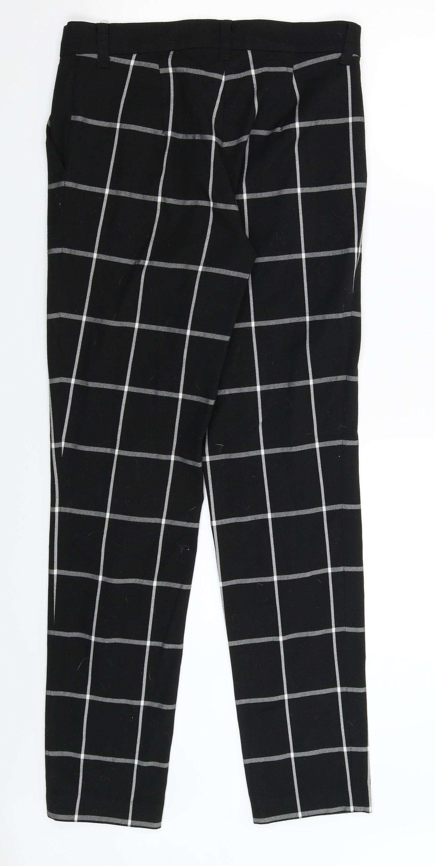 bonprix Womens Black Check  Capri Trousers Size 30 in L30 in