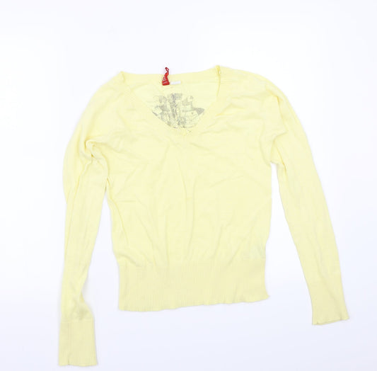 H&M< Womens Yellow   Pullover Jumper Size 36